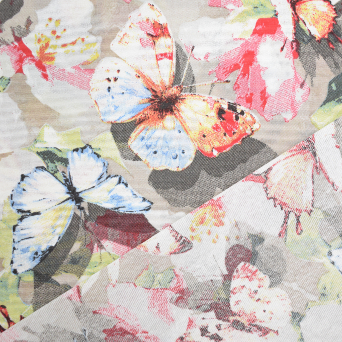 Dekostoff Ottoman Butterflies, beige