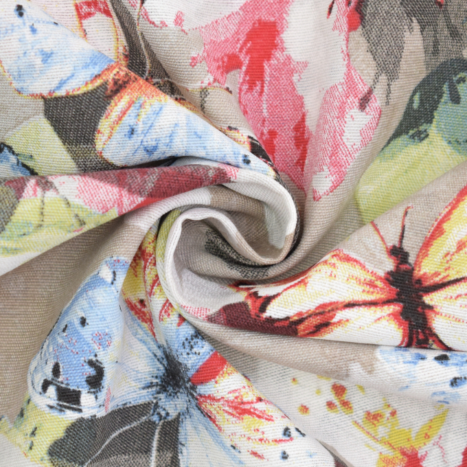 Dekostoff Ottoman Butterflies, beige