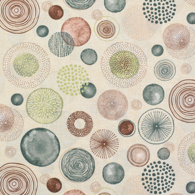 Tissu déco ottoman Cercles géométriques Circles, beige