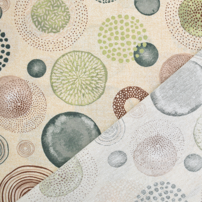 Tissu déco ottoman Cercles géométriques Circles, beige