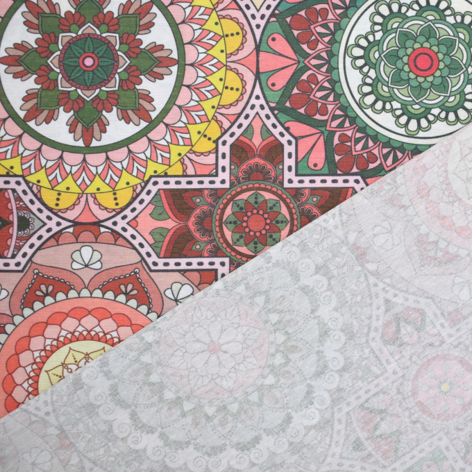 Decoratiestof Ottoman Colorful Mandala, roze