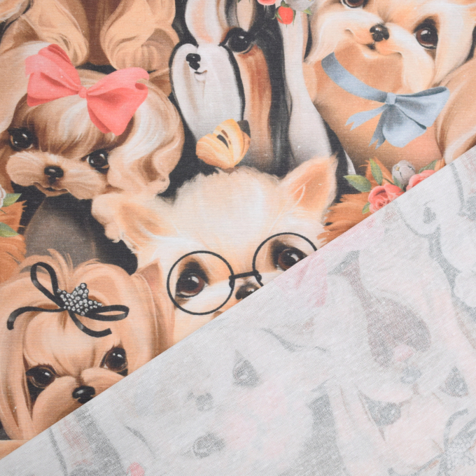 Dekostoff Ottoman Crazy Dogs