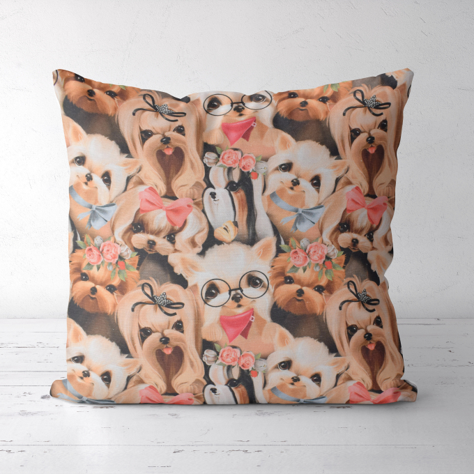 Dekostoff Ottoman Crazy Dogs