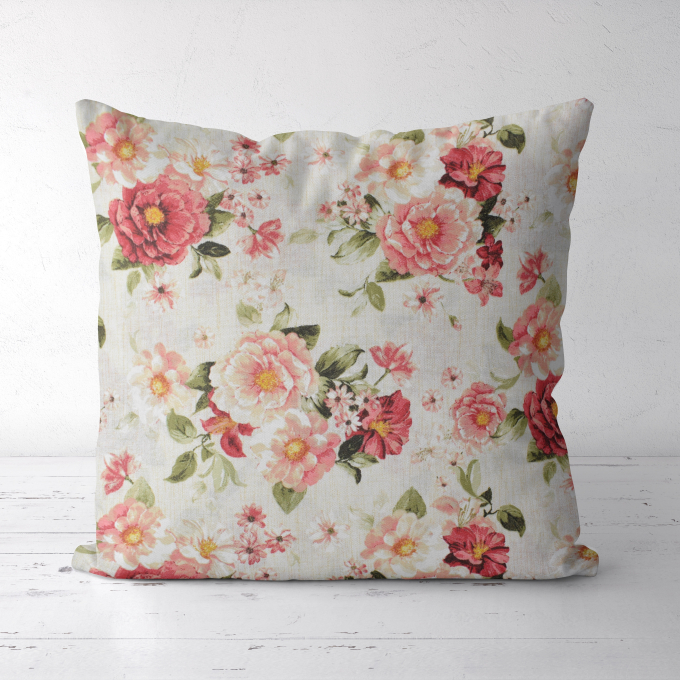 Decoratiestof Ottoman Flower Bouquet, gebroken wit