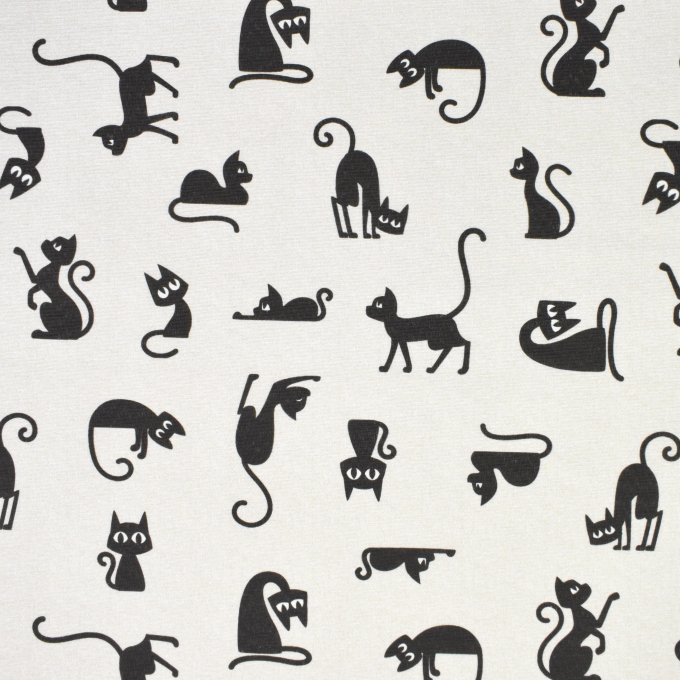Dekostoff Ottoman Funny Cats, beige