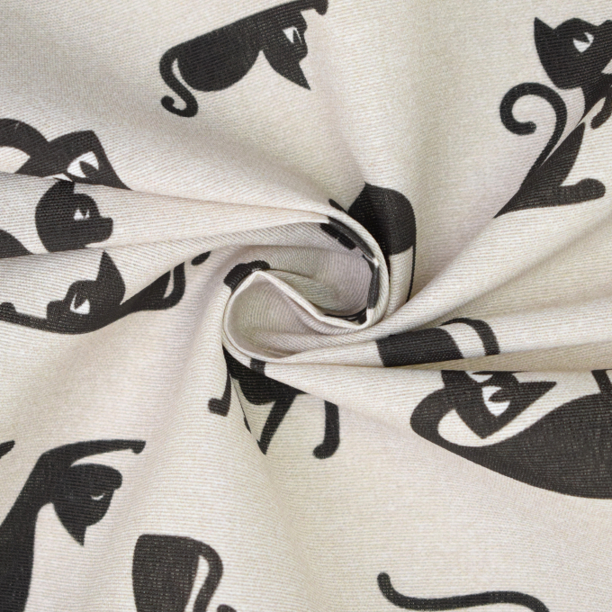 Dekostoff Ottoman Funny Cats, beige