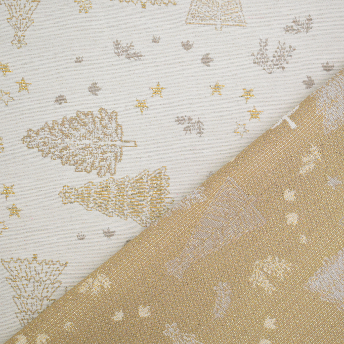 Decoratiestof Ottoman Golden X-Mas, naturel