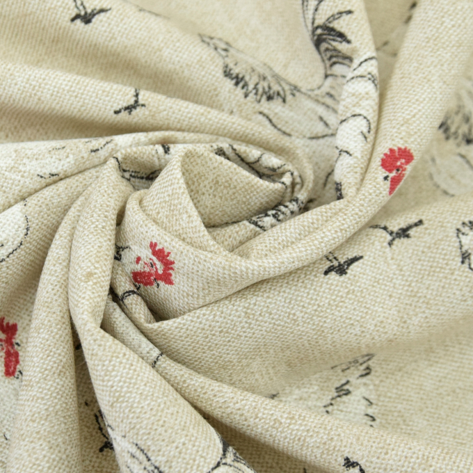 Dekostoff Ottoman Hühner, hellbeige