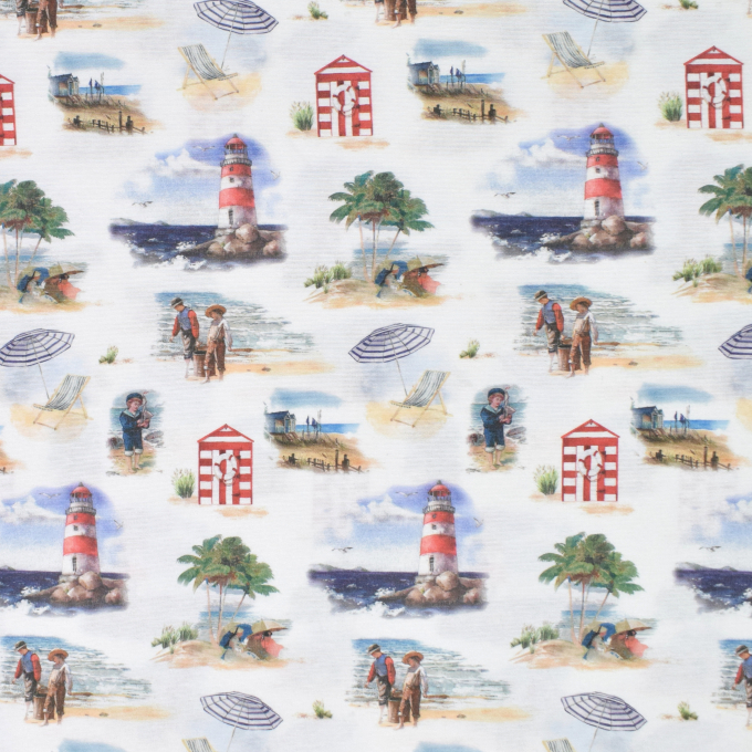 Decoratiestof Ottoman Vuurtoren, gebroken wit