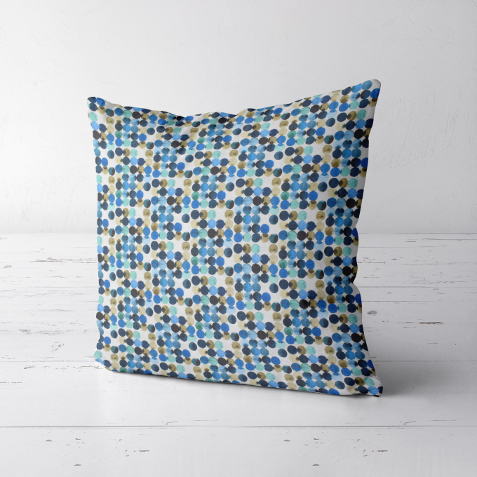 Decoratiestof Ottoman Little Dots, blauw