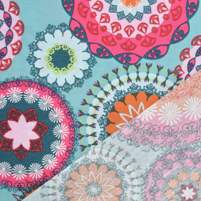 Decoratiestof Ottoman mandala, turquoise