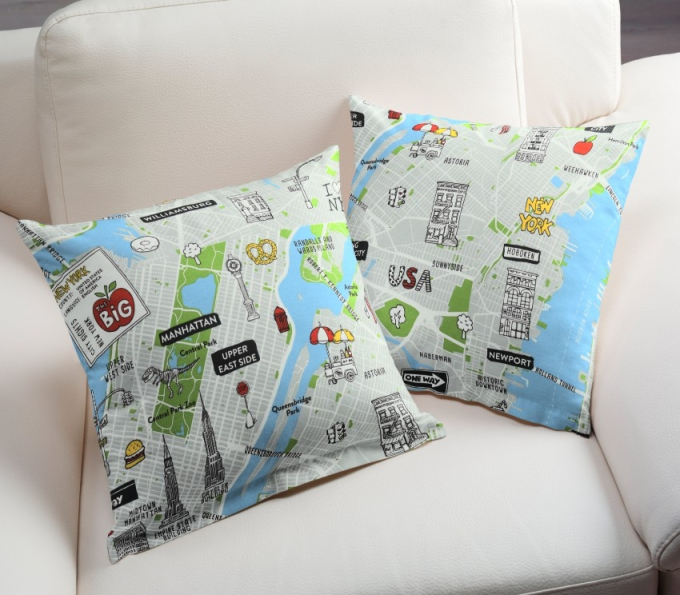 Decoratiestof Ottoman New York City Map