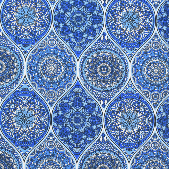 Decoratiestof Ottoman Oriental Design, blauw