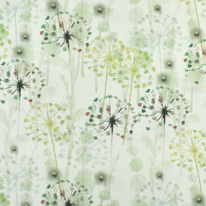 Decoratiestof Ottoman paardenbloemen, groen