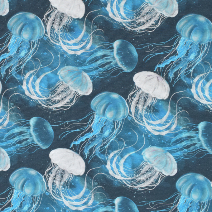 Decoratiestof Ottoman kwallen, marineblauw