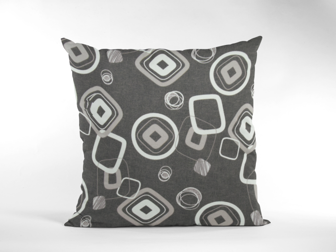 Tissu déco ottoman losanges rhombus, gris foncé
