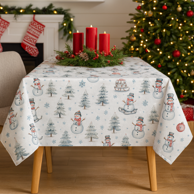 Dekostoff Ottoman Schneemann, beige