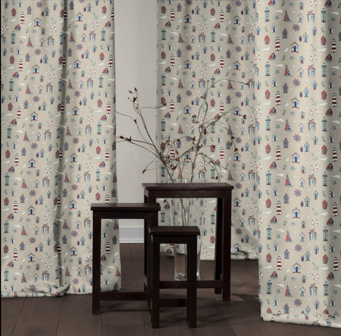 Decoratiestof Ottoman strandwereld, lichtbeige