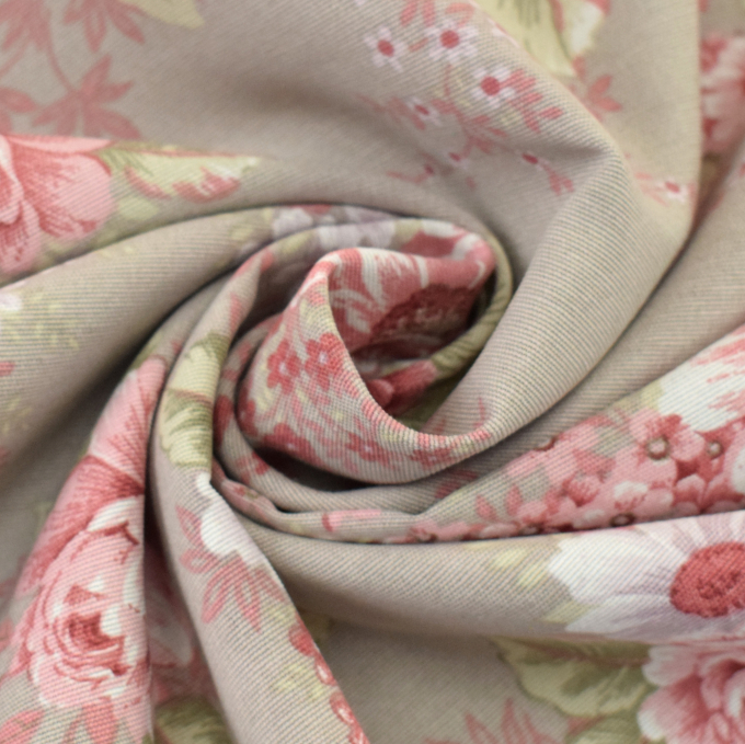 Decoratiestof Ottoman vintage roses, beige