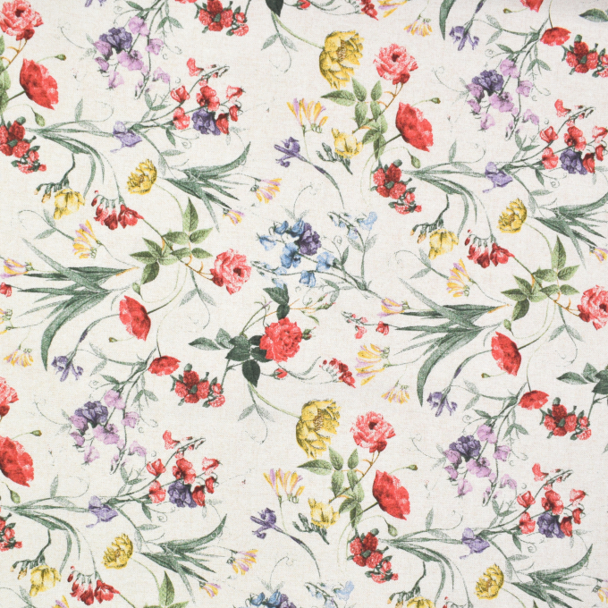 Decoratiestof Ottoman Wildflowers, beige