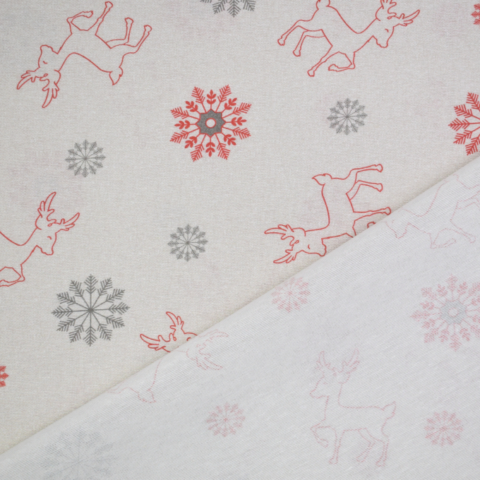 Dekostoff Ottoman Winter Reindeer, beige