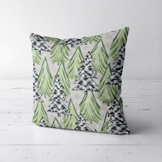 Tissu déco ottoman forêt en hiver, crème