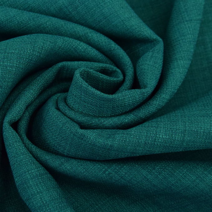 Tissu déco panama, bleu pétrole chiné