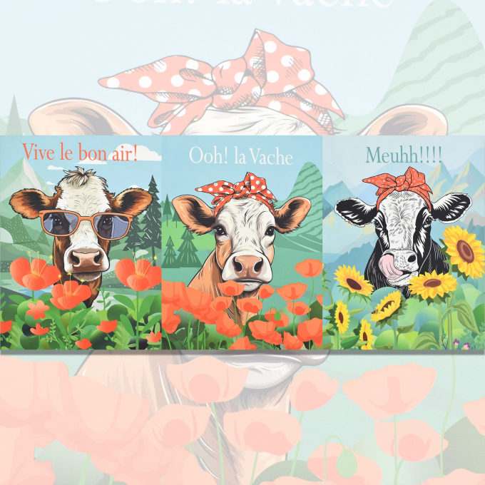 Dekostoff Panel Serge Funny Cow, 160 x 70 cm
