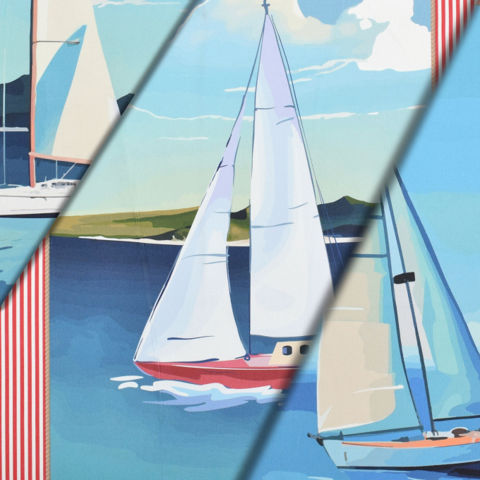 Decoratie stof Serge Sailing Boat Paneel, 160 x 70 cm