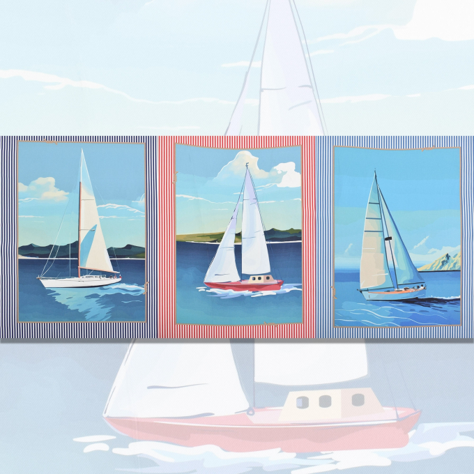 Decoratie stof Serge Sailing Boat Paneel, 160 x 70 cm