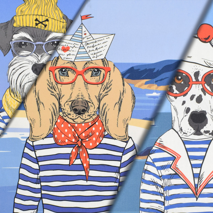 Dekostoff Panel Serge Sailor Dogs, 160 x 70 cm