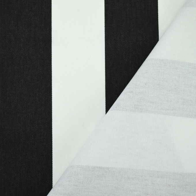 Tissu déco sergé à rayures, noir