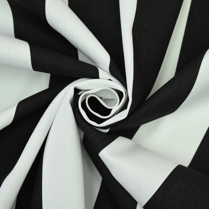 Tissu déco sergé à rayures, noir