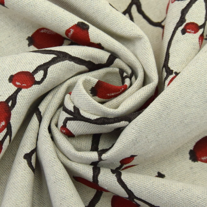 Decoration fabric Toile Savoie rose hip, light beige