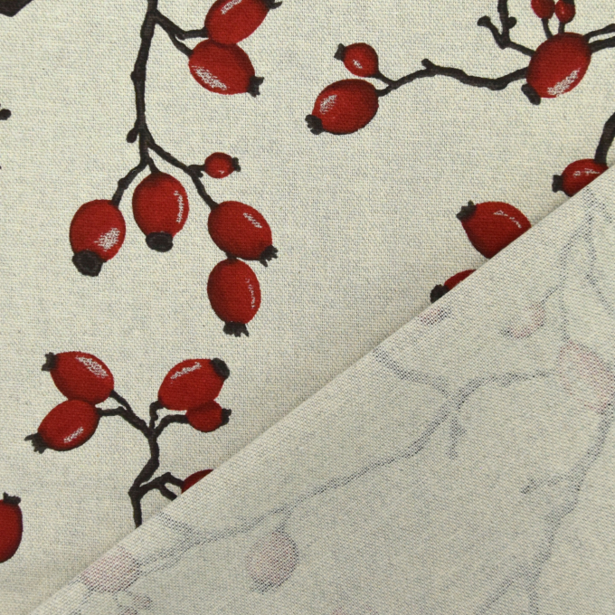 Decoration fabric Toile Savoie rose hip, light beige
