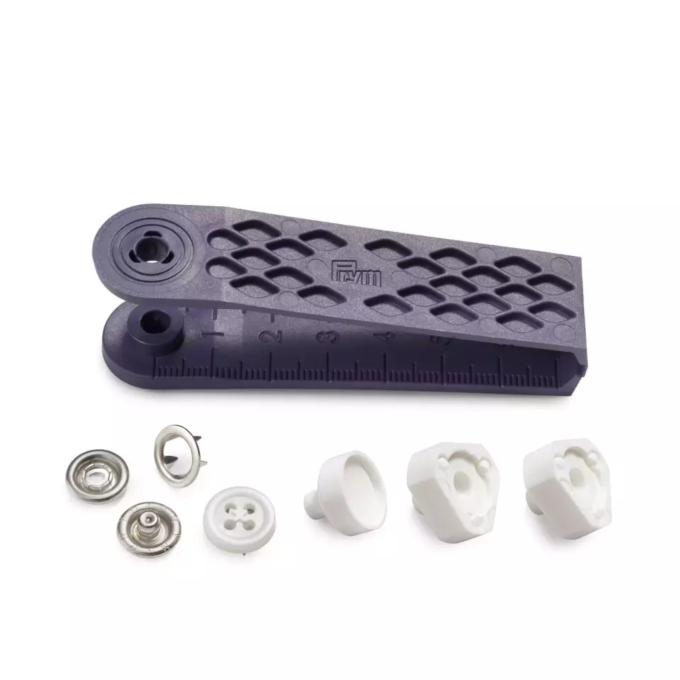 Boutons press. Jersey laiton, 12 mm calotte, Optique de couture, blanc
