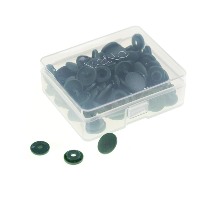 25 Boutons pression Snap Ø12,4mm KAMsnaps Veno, vert foncé
