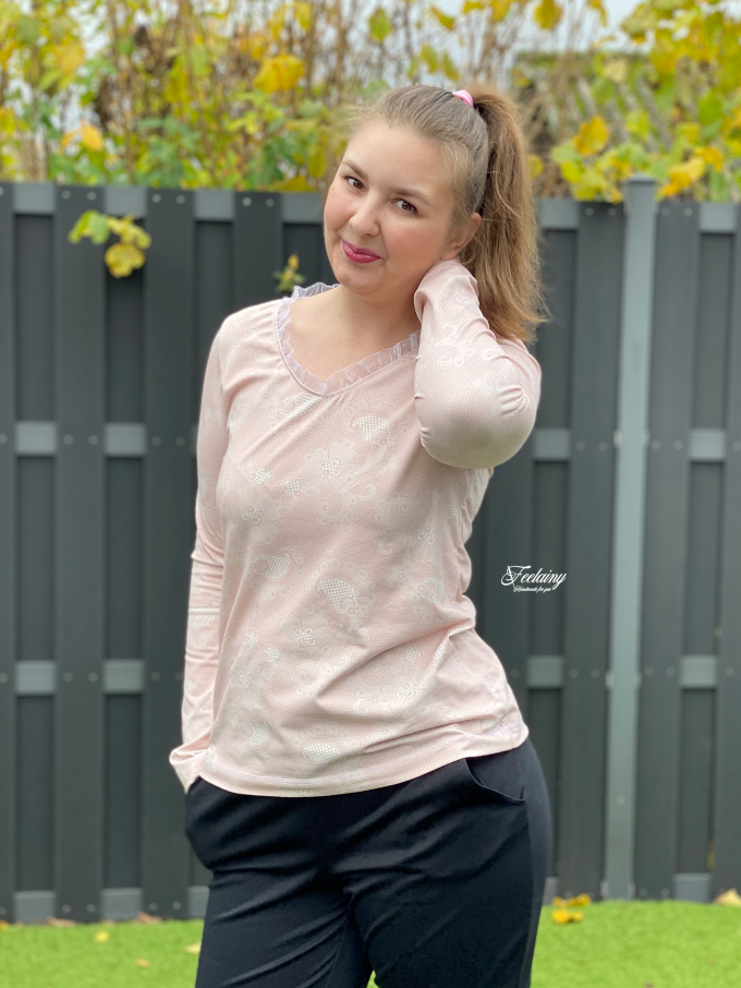 E-book 73engelchen Langarmshirt mit Spitze Dames, Duits