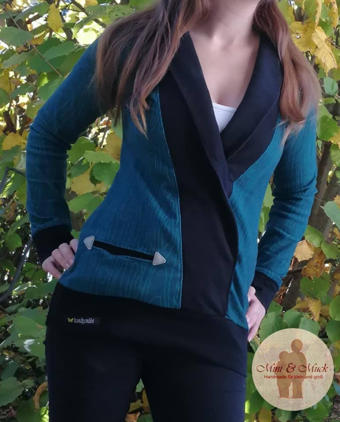 E-book 73engelchen Schalkragen Shirt Anna Damen, Duits