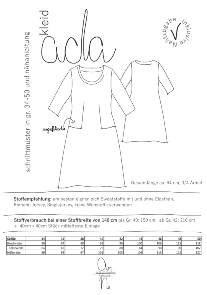 E-Book An-Ne Schnittmuster Ada, duits