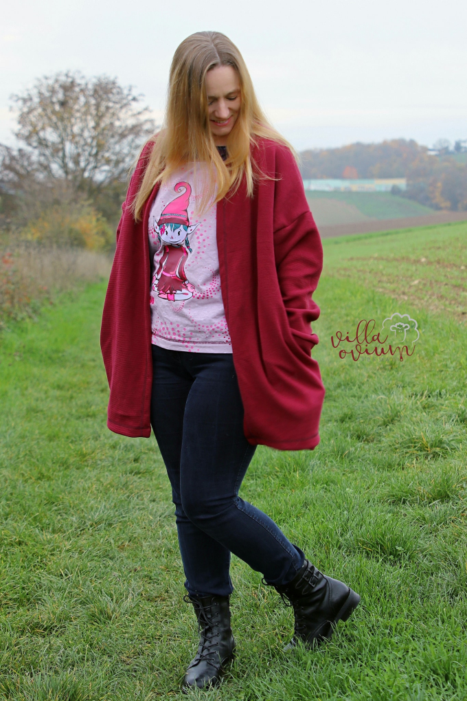 Patron cardigan femme pdf Oversize Cardi Annas-Country, en allemand