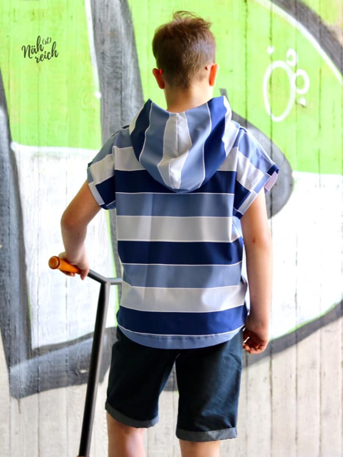 Patron t-shirt à capuche enfant pdf Sommerwind AnniNanni, en allemand