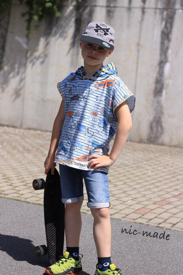 Patron t-shirt à capuche enfant pdf Sommerwind AnniNanni, en allemand
