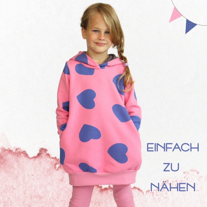 Patron sweat-shirt oversize enfant pdf AnniNanni, en allemand