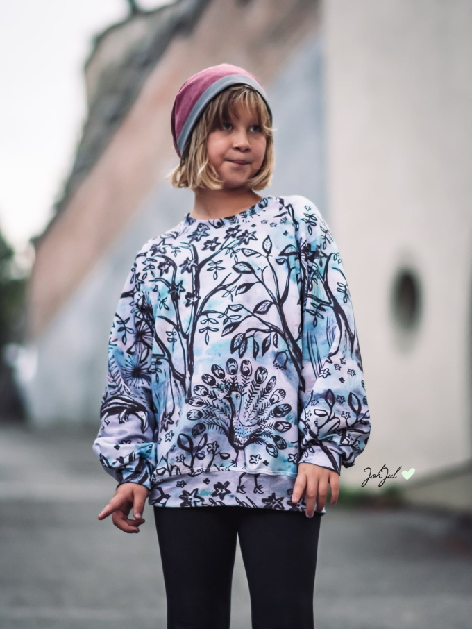 Patron pullover / sweat-shirt raglan enfant pdf Loosefit AnniNanni, en allemand