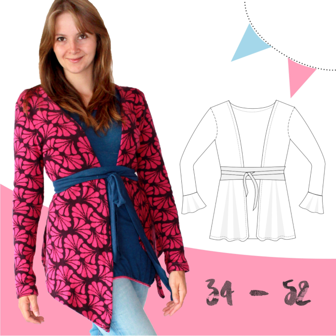 Patron cardigan femme pdf AnniNanni, en allemand