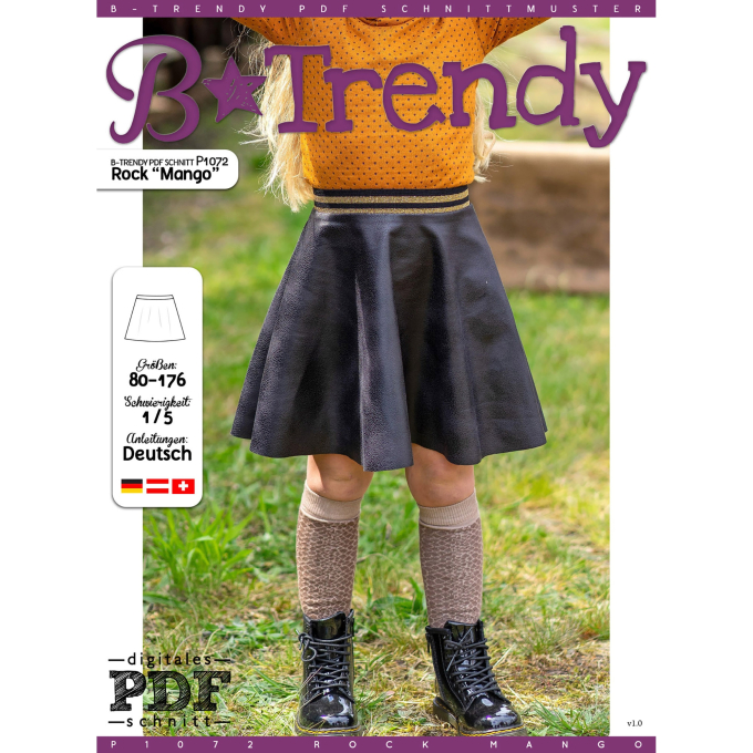 Patron jupe enfant pdf Mango P1072 B-Trendy, en français