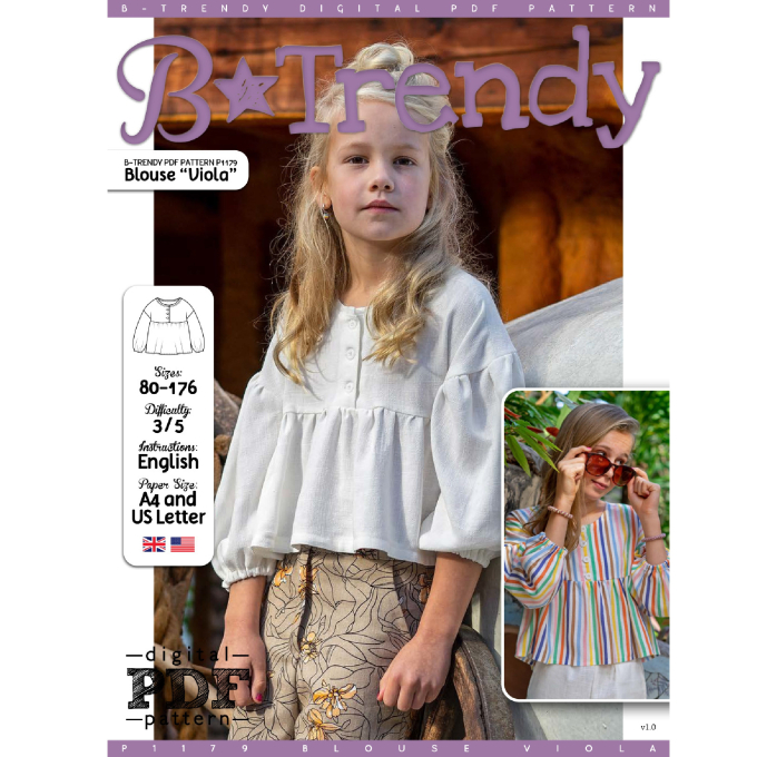 E-book B-Trendy P1179 Blouse Viola, Nederlands