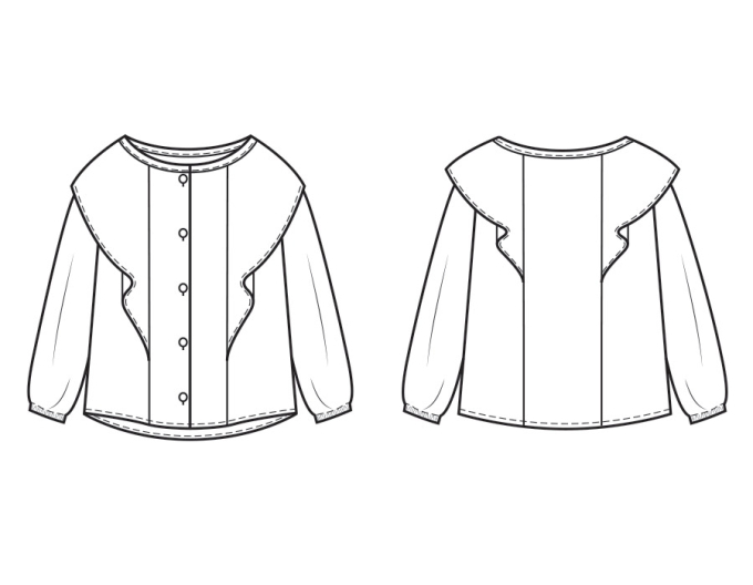 Patron blouse enfant pdf Robina P1195 B-Trendy, en français