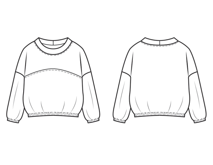 Patron sweat-shirt enfant pdf Rosie P1196 B-Trendy, en français